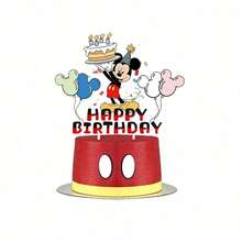 Classic Mickey Mouse Cake Decoration Set, Red Shorts Cupcake Toppers, Perfect For Birthday Party Supplies - Multicolor - View 2