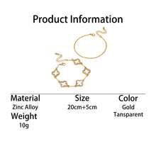 1 Set Minimalist Gold Chain Anklet & Hollow Clover Charm Luxurious Shiny Gold Anklet For Women - Yellow Gold - View 6