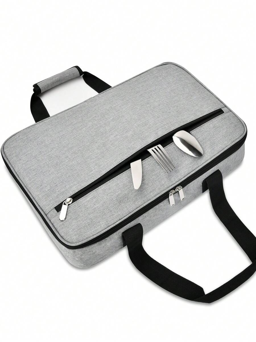 Insulated Food Tote Bag, Suitable For Hot Dishes And Cold Drinks, Neutral Insulated Lunch Bag For Office, Home Picnic, Leak-Proof Waterproof Lining Easy To Clean, Grey Lunch Box Lunch Container - Grey - View 1