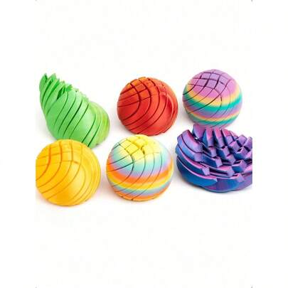可变形球形指尖玩具 - 可拉伸结构，具有触觉和听觉感官舒缓效果，创意桌面装饰和减压礼物
