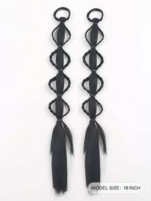 2 chiếc tóc giả dài tết kiểu bong bóng cho bé - Nhiều màu - Xem 3