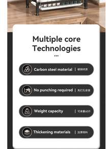 1 cái giá để đồ nhà bếp bằng sắt/thép không gỉ - Giá phơi bát đĩa đa năng có hệ thống thoát nước - Màu đen (Thép cacbon) - Xem 3