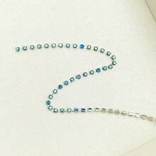 1 pieza Cadena de cristal azul pavo real de 2 yardas, accesorio DIY para ropa, zapatos, sombreros, bolsos - Azul eléctrico - Ver 5
