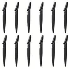 12/6/1 件套男女通用眉毛剃刀及面部脱毛器套装，眉毛修剪器及面部剃毛器，去角质及柔滑工具，身体脱毛器及眉形修整器套装，长柄安全刀片带精密刀帽，女士眉毛修整工具 - 黑色 - 查看 7