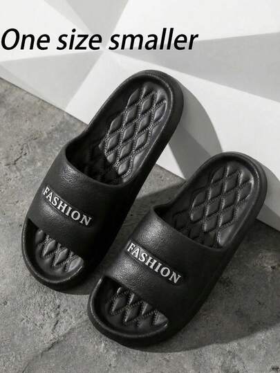Chanclas deslizantes multifuncionales con letra minimalista, unisex de primavera a verano, aptas para uso interior y exterior, livianas y cómodas con suela suave antideslizante, sandalias tipo slip-on para parejas, de material EVA liviano, flexible y amortiguador de impactos