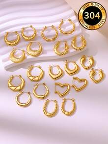 优雅奢华的油压耳环套装，采用优质不锈钢制成，适合日常佩戴、婚礼、派对、度假以及母亲节礼物。 - 新耳環 - 查看 11