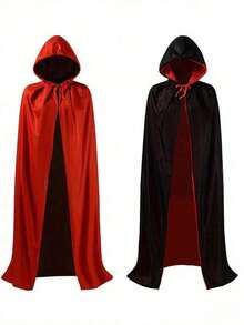 1 chiếc áo choàng Halloween hai lớp màu đỏ đen có thể mặc được, cổ đứng, dành cho trẻ em và người lớn, thích hợp cho các lễ hội hóa trang, đóng vai, làm đạo cụ trang phục. - Nhiều màu - Xem 4