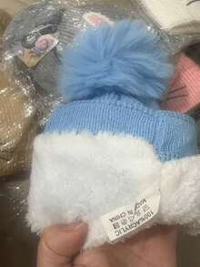 Gorro Touca Infantil Com 1 Pompom Lisa Para o Inverno Menino e Menina Moda Toca de Frio Ate 3 anos - Gatinho-Cinza - Visão 2
