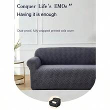 1 tấm bọc ghế sofa co giãn cao, bọc toàn bộ 360 độ, thân thiện với da, chống xù lông, với họa tiết jacquard đơn giản, tấm bảo vệ đồ nội thất co giãn, bao gồm cả dải mút cố định. - kem - Xem 6