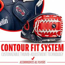 Franklin Sports Field Master USA - Guante de béisbol para diestros - Rojo/Blanco/Azul - Ver 5