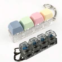 4-Button Stress Relief Keychain, Squeeze Toy Pendant, Keyboard Finger Pressing Rattle Toy, Stress Relief Gift, Button Stress Relief Gift, Excellent Birthday Gift, Party Favor, Keychain Pendant - Multicolor - View 10