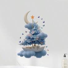 1pc Wall Sticker | Dreamlike Sailing Ship Design. Suitable For Home Decoration – For Bedroom/Living Room/Bathroom/Mall Home Decor Display And Privacy Decal. Creative Window Decoration - A - View 1