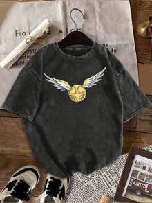 Camiseta de Warner Bros. con temática de la Snitch Dorada Mágica, estampada con motivos mágicos y confeccionada con materiales inspirados en la magia. - Negro - Ver 1
