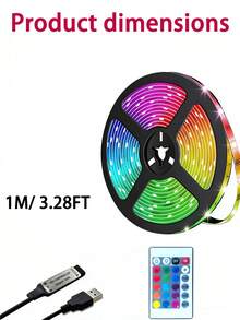 1 Roll 5V RGB Multi-Color Temperature LED Light Strip, Suitable For Bedroom, Kitchen, Living Room, Bathroom, Party, Wardrobe, Length: 1m/3.28ft, 3 Meters/9.84ft, 5m/16.4ft, 10m/32.8ft, 15m/49.21ft, Smart LED Strip Light With Remote Control, RGB Color Changing Function, Ideal For Room Decor, Party, Kitchen - Colored Light - View 17