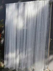 1 tấm vải organza trắng ngọc trai mỏng nhẹ đính ngọc trai, rèm bán trong suốt dùng làm phông nền đám cưới, trang trí váy cưới, trang trí tiệc, phông nền chụp ảnh, khăn trải bàn, biểu ngữ, gói quà, vải tuyn thêu ngọc trai thanh lịch, thích hợp cho các dự án thủ công DIY, trang trí lễ cưới, tiệc mừng em bé, trang trí nhà cửa, phông nền sự kiện. - Nhiều màu - Xem 8