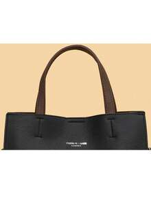 高品质真皮手提包 奢华设计师女士包 大容量单肩斜挎托特包 新款 - 黑色 - 查看 6