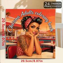 1 Book American Vintage Girl Coloring Book 24 Sheets (120gsm Thick Paper) Upgraded Deluxe Edition (Suitable For Easter, Thanksgiving, Christmas, New Year And Valentine's Day Gifts) - Single Piece - View 7