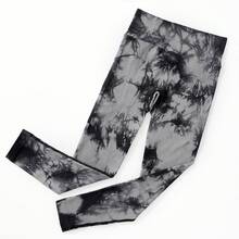 OMKAGI  Women's Seamless Casual Two-Piece Set - Stylish Back Strap Backless Top High-Waisted Tummy-Reducing And Hip-Raising Yoga Pants Yoga And Pilates Set European Style Streetwear Set - Nhuộm Tie Dye Đen - Xem 4