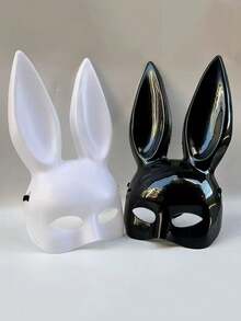 1 pieza Máscara de conejo, máscara de orejas de conejo de mascarada, máscara de chica conejo, máscara de fiesta de baile de conejo de Halloween - Multicolor - Ver 6