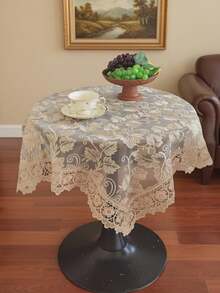 1 buah, Taplak Meja Poliester, Taplak Meja Bordir Kain Organza Putih, Dekorasi Meja Liburan, Dekorasi Rumah, Dekorasi Meja Makan, Dekorasi Ruangan, Dekorasi Pernikahan - Khaki - View 9