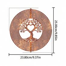 1 chiếc chong chóng gió hình cây sự sống bằng kim loại mộc mạc với đỉnh hình trái tim xoay được - Chỉ báo hướng gió 360°, thích hợp để trang trí ngoài trời/trần nhà hoặc treo, lý tưởng cho đám cưới, sân vườn, hiên nhà, quà tặng Ngày của Mẹ. - Rỉ Nâu - Xem 8