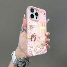 Ídolos de anime rosas con temática de pudín dulce.funda de teléfono Fundas compatibles con ,Apple,VIVO,OPPO,,, y Honor.Fabricadas en silicona TPU,ofrecen protección contra golpes y caídas. - Rosa - Ver 5