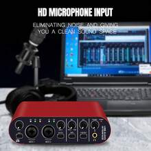 用于录制音乐的 24 位/192 kHz USB 音频接口，带 48V 幻象电源的 XLR 接口，适用于 PC 的声卡音频盒 - 黑色 - 查看 5
