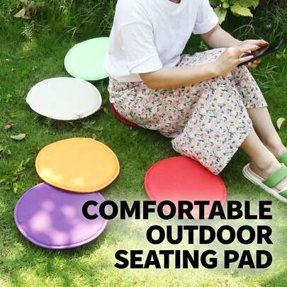 Outdoor & Home Thick Round Foam Cushion Pad With Tie, Chair Pad, Lawn Picnic Camping Seat Cushion