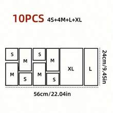 10 ngăn kéo đựng đồ trang điểm, hộp đựng đồ trang điểm trong suốt có vách ngăn, thích hợp cho bàn trang điểm, gồm 4 ngăn kéo nhựa trong suốt với kích thước khác nhau, giá trưng bày đồ trang điểm, hộp đựng đồ dùng cho bàn làm việc, phòng tắm, nhà bếp và văn phòng, trang trí phòng ngủ, trang trí nhà cửa, trang trí mùa thu. - Nhiều màu - Xem 8