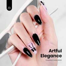 Beetles 1Pcs 15ML HEMA-Free Black Gel Polish, Silent Charm Audrey Black, Long-Lasting Soak Off UV/LED Curable Glossy Manicure For DIY Nail Art - Sơn móng tay gel màu đen - Xem 4