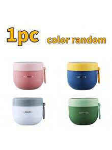 1pc 20oz Portable Overnight Oats Container With Lid & Spoon, Oatmeal Cup Lunch Bag Set, Reusable Breakfast Cup For Fruit, Pudding, Yogurt, Salad, Soup, Dumplings, Ideal For Home Kitchen And Camping - Multicolor - View 19