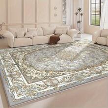 Large Luxury Beige And Beige - Heavyweight 850gsm Soft Low-Pile Rectangular Floor Rug, Suitable For Living Rooms, Bedrooms, And Hallways, In Beige, Gold, Blue, White, And Brown, With Geometric Patterns, A Large Area Rug, Elegant And Simple Design Suitable For Indoor Use, Ideal For Holiday And Daily Decoration, Suitable As A Bedroom Rug, Large-Sized Living Room Rug, Vintage-Style Rug, Extra-Long And Oversized Living Room Rug - 1PC - 查看 7