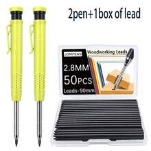 Ensemble de crayons mécaniques de haute qualité pour le travail du bois de 2,8 mm, avec un design à long bec, une écriture fluide, un outil de marquage à trou profond, disponible en plusieurs styles. Cet outil multifonctionnel convient aux ingénieurs pour effectuer le marquage de trous profonds et le dessin technique, ainsi que pour un usage DIY et de bureau. - Multicolore - Voir 19