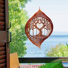 1 chiếc chong chóng gió hình cây sự sống bằng kim loại mộc mạc với đỉnh hình trái tim xoay được - Chỉ báo hướng gió 360°, thích hợp để trang trí ngoài trời/trần nhà hoặc treo, lý tưởng cho đám cưới, sân vườn, hiên nhà, quà tặng Ngày của Mẹ. - Rỉ Nâu - Xem 6