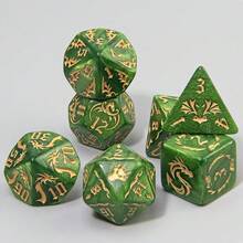 Nuevo set de 7 dados de juego de dragón y calabozo con múltiples facetas y de 2 tonos - Multicolor - Ver 10