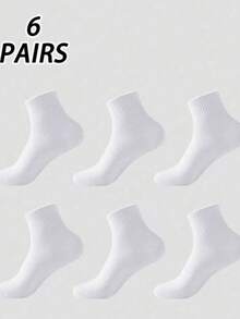 2/6/10 Two-Tone Solid Color Sports Socks (Black & White) Simple Style Men's Belted Design Durable & Anti-Slip Basketball Socks - Multicolor - View 10