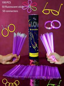 214 piezas Cubo de Varitas Luminosas Moradas, Viene con Conectores para Formar Diferentes Formas, Luminoso de Larga Duración, Accesorios de Animación para Conciertos, Brilla en la Oscuridad, Decoraciones para Fiestas, Juego de Varitas Luminosas Multicolor, También Adecuado como Regalos de Cumpleaños, Decoraciones para Fiestas, Juguetes Luminosos para Adolescentes, Decoraciones Luminosas - Púrpura - Ver 7
