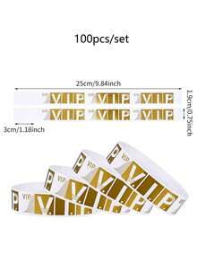 100 chiếc vòng đeo tay giấy chống thấm nước, vòng đeo tay giấy VIP nhẹ, có keo dính, thích hợp cho các sự kiện, buổi hòa nhạc, câu lạc bộ, lễ hội, phụ kiện ngày lễ. - Xem 3