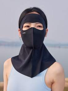CAMEL CROWN 女士防晒面罩，夏季骑行驾驶防紫外线防尘耳挂式面罩，清凉透气，阻挡紫外线 - 幻影黑 - 查看 5