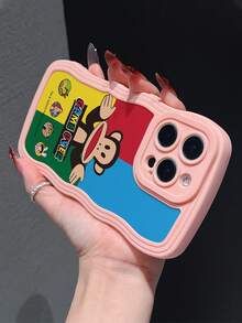 Official Licensed Paul Frank Wave Pattern TPU Material Phone Case, Full Body Shock-Proof Protection With Camera Cover, Featuring Monkey, Giraffe, Rabbit, Dog Cartoon Characters And Letters, New Design Suitable For IPhone 13/14/15/16/17 Pro Max - Multicolor - View 4