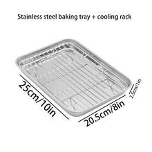 1/2/6pcs Baking Sheet Set With Rack (Includes 1 Sheet Or 1 Sheet + 1 Rack/3 Sheets + 3 Racks), 8.7/10/11 Inch Stainless Steel Baking Pans And Cooling Racks, Non-Stick Cookie Sheets For Baking Cookies, Meat, Chicken, Easy To Clean And Dishwasher , - View 17