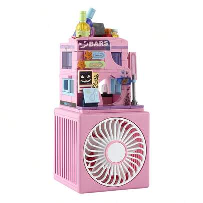 Ventilador de Bloques de Construcción Modelo 2026, Ventilador Eléctrico Pequeño de Tres Velocidades para Escritorio, Bloques de Construcción de Partículas Pequeñas para Armar, Regalo DIY