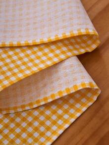 1pc Yellow Plaid Woven Table Runner, American Farmhouse Style Minimalist, Suitable For Holidays, Gatherings, Birthdays, Weddings, Dining Room, Living Room, Coffee Table, Home Decor, All Seasons - Yellow - View 10