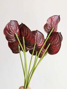 Hoa Anthurium nhân tạo 23,6 inch, màu đỏ tía, chất liệu giống thật, dùng để tự làm bó hoa cưới, trang trí bàn tiệc, tiệc cưới, trang trí nhà cửa. - Nhiều màu - Xem 5