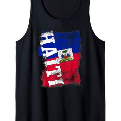 This Sleeveless Tank Top Featuring The Haiti Flag Is Designed For Both And , Showcasing National Pride. Ideal For Summer Workouts, Casual Outings, And Outdoor Adventures, This Relaxed-Fit Sports Vest Is Perfect For Warm Weather Classic Men's Tank Top – Perfect For Casual Wear And Outdoor Activities