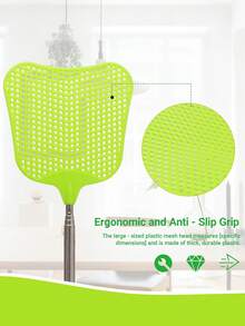3pcs/Set Extendable Thickened Manual Fly Swatter - Retractable Handle, Plastic Net Grid Insect Killer, No Power Required - One Size - View 4