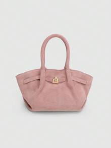 Dedoo European And American Fashion Design Buckle Suede Bucket Bag, Women's Autumn/Winter Shopping, Commuting, Party Gift Handbag - Pink - View 8
