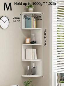 1 kệ góc treo tường - Kệ lưu trữ góc tiết kiệm không gian, dễ dàng lắp đặt bằng keo dán - Phong cách tối giản hiện đại và Boho, phù hợp cho phòng khách, phòng ngủ, phòng tắm, nhà bếp - Giá đựng đồ hoàn hảo cho sách, đồ trang trí, cây cảnh - Lý tưởng cho căn hộ nhỏ và văn phòng tại nhà, kệ đa năng. - Đen và trắng - Xem 4