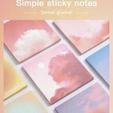 200pcs Gradient Color Memo Pads Set, Each Page Fades From Pink Mist To Purple Cloud, Suitable For Notebooks And Diaries, Decorative Stationery For Office And School - Multicolor - View 6
