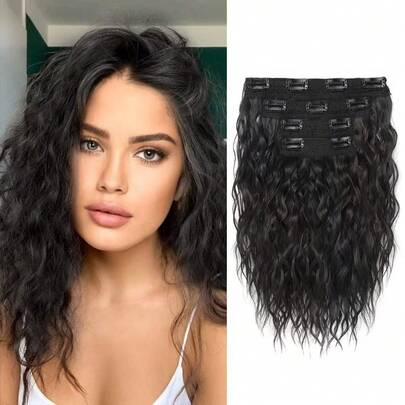 4pcs Set Of Hair Extensions To Increase Hair Volume And Lengthen Hair Extensions Suitable For Women To Wear Daily Chemical Fiber Synthetic Wigs